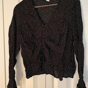Polkadot crop blouse